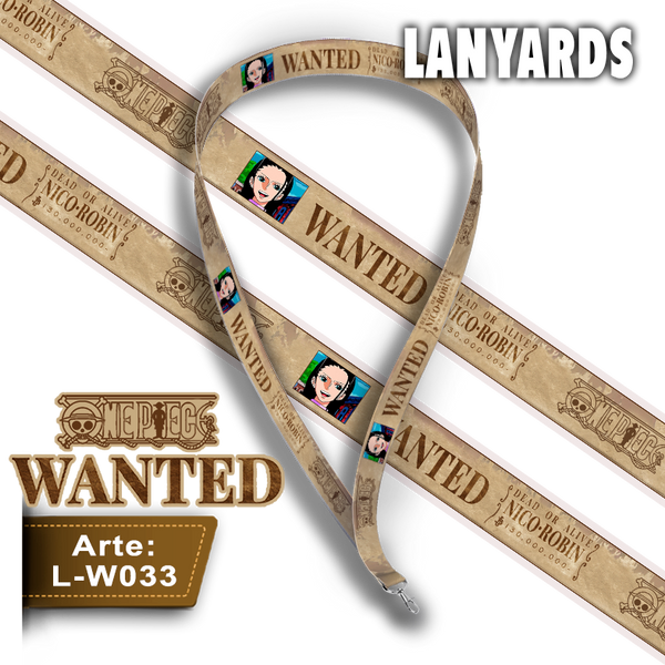 L-W033 Lanyard Wanted Nico Robin (One Piece)