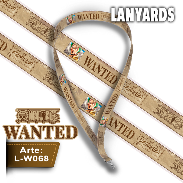 L-W068 Lanyard Wanted Zoro (One Piece)