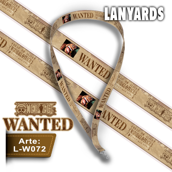 L-W072 Lanyard Wanted Marshall D Teach (One Piece)