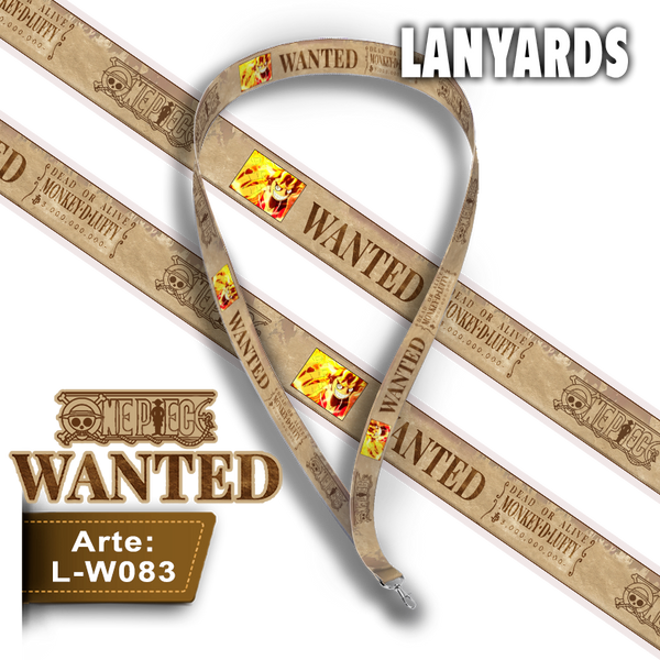 L-W083 Lanyard Wanted Luffy (One Piece)