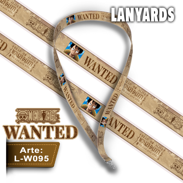 L-W095 Lanyard Wanted Luffy (One Piece)