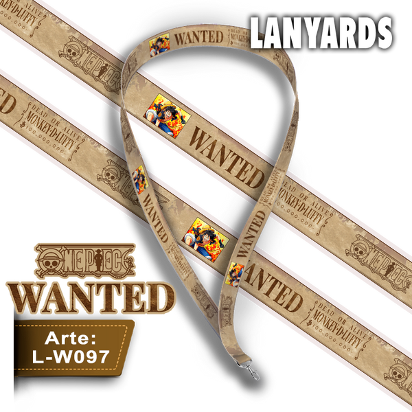 L-W097 Lanyard Wanted Luffy (One Piece)