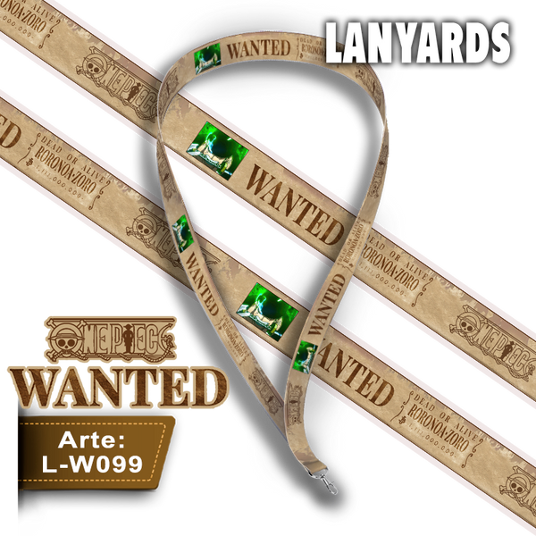 L-W099 Lanyard Wanted Zoro (One Piece)