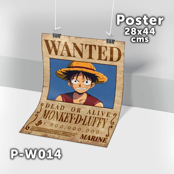 P-W014 Wanted Luffy Poster (One Piece)