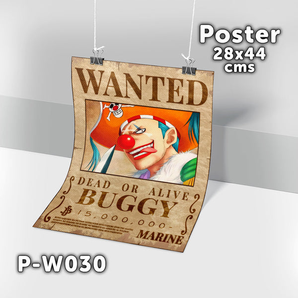 P-W030 Wanted Buggy Poster (One Piece)