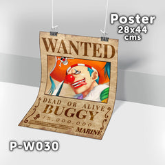 P-W030 Wanted Buggy Poster (One Piece)