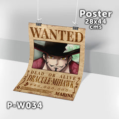 P-W034 Wanted Mihawk Poster (One Piece)