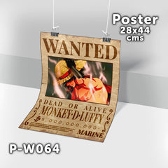 P-W064 Wanted Luffy Poster (One Piece)