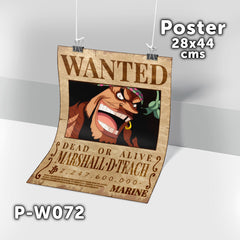 P-W072 Wanted Marshall D Teach Poster (One Piece)