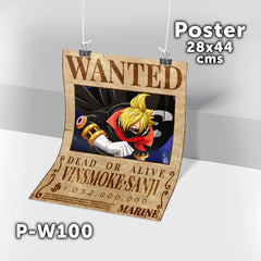 P-W100 Wanted Sanji Poster (One Piece)