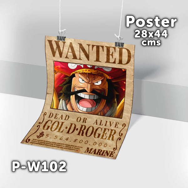 P-W102 Wanted Gol D Roger Poster (One Piece)