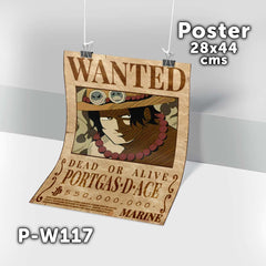 P-W117 Wanted Ace Poster (One Piece)
