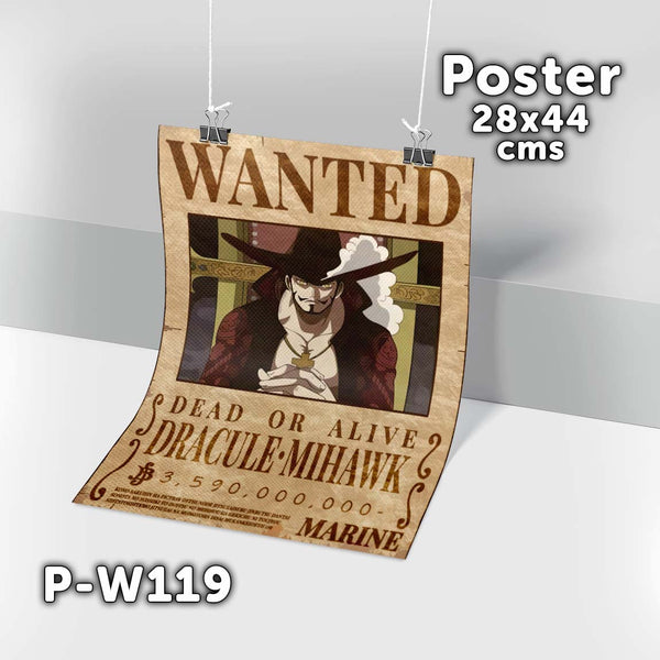 P-W119 Wanted Mihawk Poster (One Piece)
