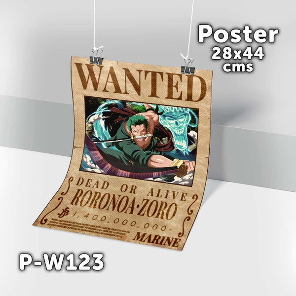 P-W123 Wanted Zoro Poster (One Piece)