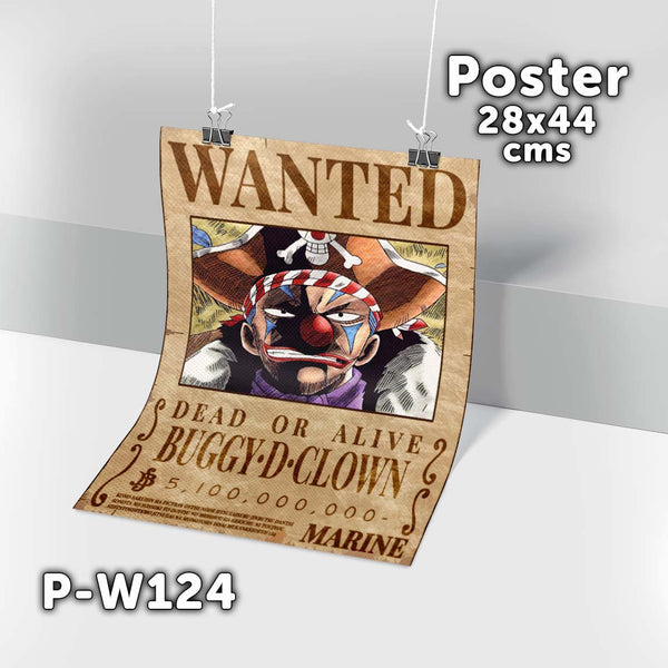 P-W124 Wanted Buggy Poster (One Piece)