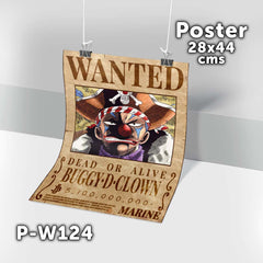 P-W124 Wanted Buggy Poster (One Piece)