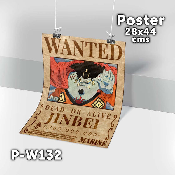 P-W132 Wanted Jinbei Poster (One Piece)