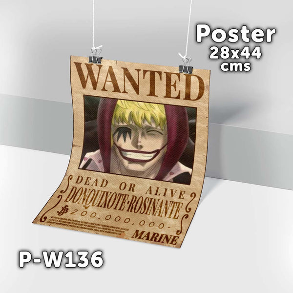 P-W136 Wanted Donquixote Rosinante Poster (One Piece)