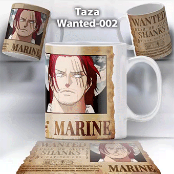 Taza Wanted-002 Anime One Piece Shanks