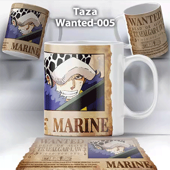 Taza Wanted-005 Anime One Piece Trafalgar