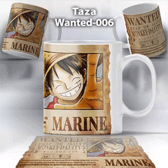 Taza Wanted-006 Anime One Piece Luffy