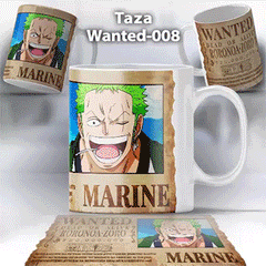 Taza Wanted-008 Anime One Piece Zoro