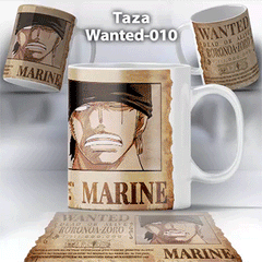 Taza Wanted-010 Anime One Piece Zoro