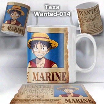 Taza Wanted-014 Anime One Piece Luffy
