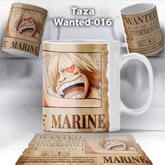 Taza Wanted-016 Anime One Piece Sanji