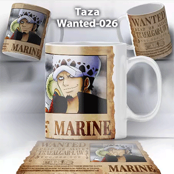 Taza Wanted-026 Anime One Piece Trafalgar