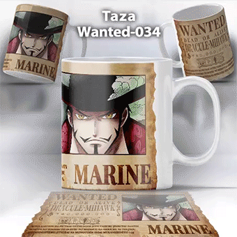 Taza Wanted-034 Anime One Piece Mihawk