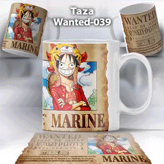 Taza Wanted-039 Anime One Piece Luffy