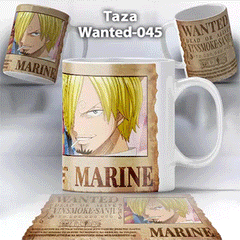 Taza Wanted-045 Anime One Piece Sanji