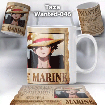 Taza Wanted-046 Anime One Piece Luffy