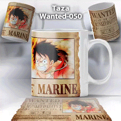 Taza Wanted-050 Anime One Piece Luffy