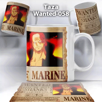 Taza Wanted-058 Anime One Piece Shanks