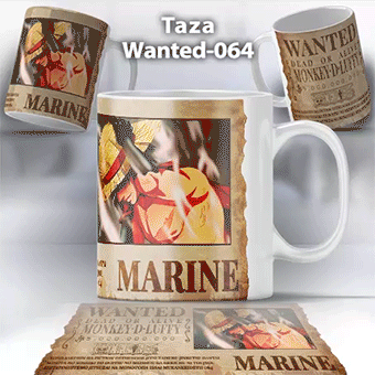 Taza Wanted-064 Anime One Piece Luffy