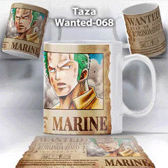 Taza Wanted-068 Anime One Piece Zoro