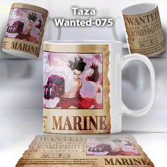 Taza Wanted-075 Anime One Piece Luffy
