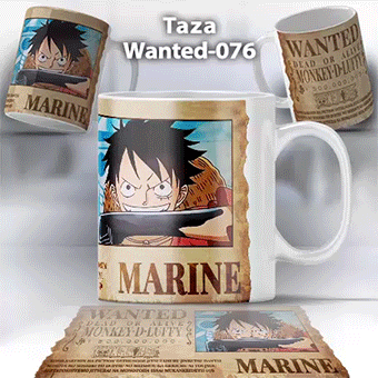 Taza Wanted-076 Anime One Piece Luffy