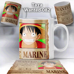 Taza Wanted-082 Anime One Piece Luffy