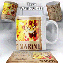 Taza Wanted-083 Anime One Piece Luffy