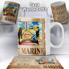 Taza Wanted-093 Anime One Piece Sogeking