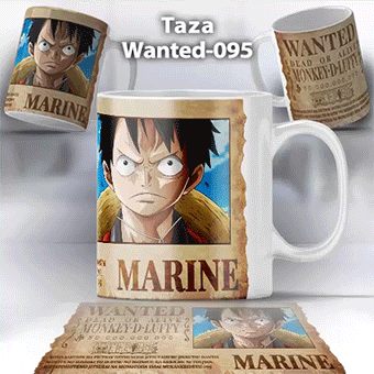 Taza Wanted-095 Anime One Piece Luffy
