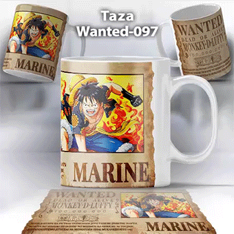 Taza Wanted-097 Anime One Piece Luffy