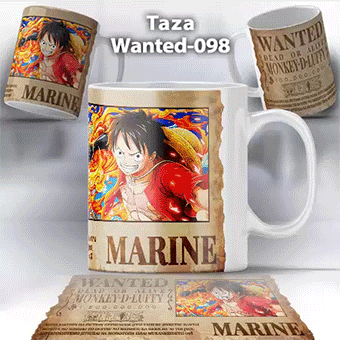 Taza Wanted-098 Anime One Piece Luffy