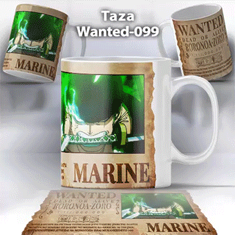 Taza Wanted-099 Anime One Piece Zoro