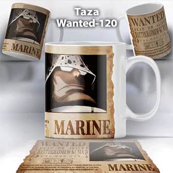Taza Wanted-120 Anime One Piece Bartholomew Kuma