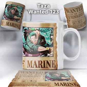 Taza Wanted-123 Anime One Piece Zoro