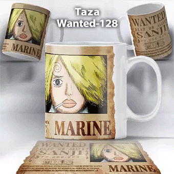 Taza Wanted-128 Anime One Piece Sanji